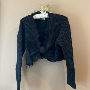 Forever 21 Raw Edge Waffle Shrug